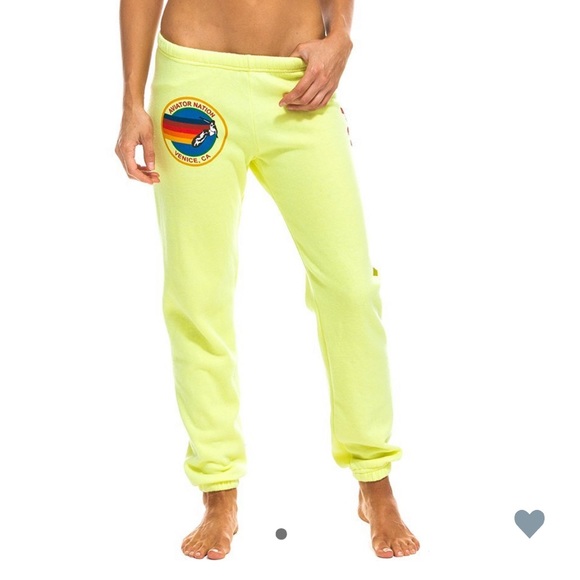 Aviator Nation Pants - Aviator Nation sweatpants in yellow